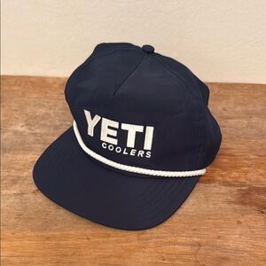 Yeti Coolers Flat Brim Rope Hat - Vintage Hat - Navy Blue